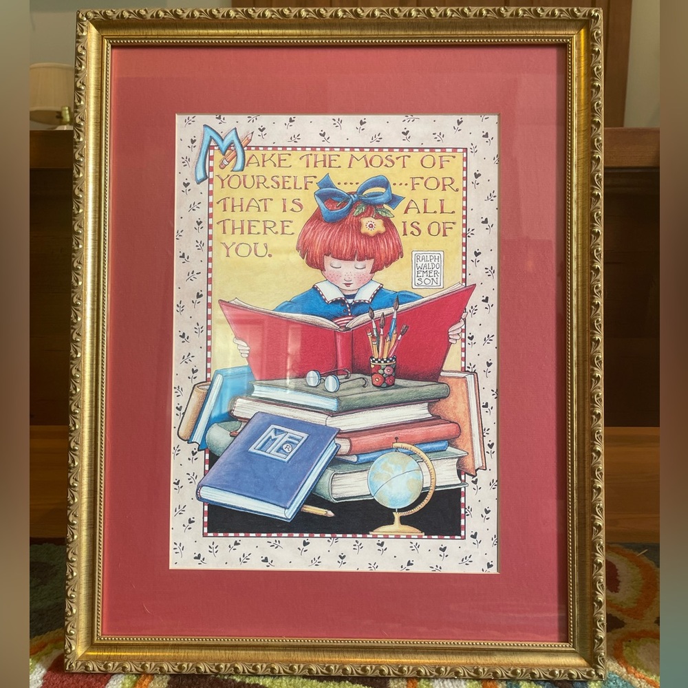 Framed Mary Engelbreit Print with Quote